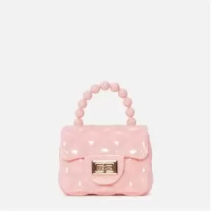 image of Missguided Quilted Mini Jelly Bag - Pink