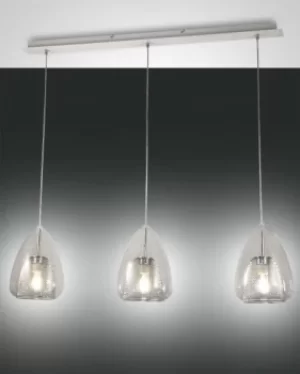 Image of Britton Straight Bar Pendant Ceiling Light Transparent Glass, E27