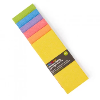 Image of eco living Compostable Sponge Cleaning Cloths - Rainbow 4 PACK