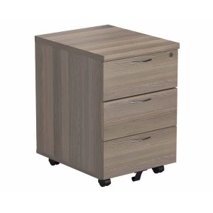 Image of TC Office 3 Drawer Mobile Pedestal Height 595mm, Grey Oak Effect