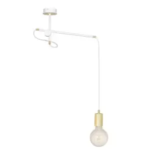 image of Artemis White Pendant Ceiling Light 1x E27