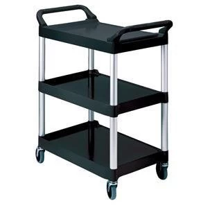 Image of Rubbermaid Utility Cart with 4" Diameter Swivel Casters Black Silver