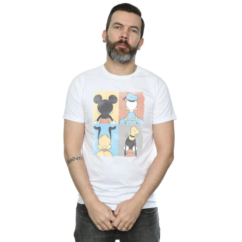 Image of Disney Men Mickey Mouse Four Backs T-Shirt in White Size: large White L Male 5057245609548