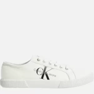 Image of Calvin Klein Jeans Mens Essential Vulcanised Trainers - Bright White - UK 10.5