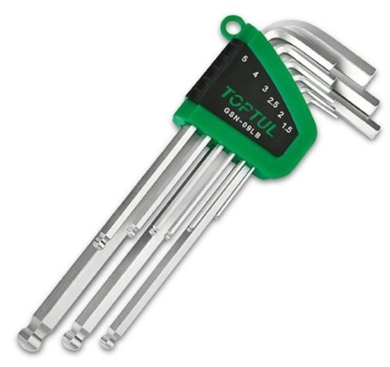Image of TOPTUL GSN-09LB Angled Screwdriver Set Tool Steel, Number of tools: 9, Spanner Size: 5, 6, 8, 10 Tool Steel Angled Screwdriver Set (6627)