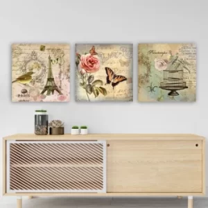 Image of prc3003 Multicolor Decorative Canvas Painting (3 Pieces)