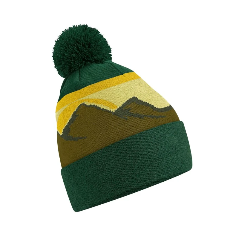 Image of Beechfield Beechfield Men Mountain Pom Pom Beanie in Bright Green Bright Green One Size Male 5063470698134