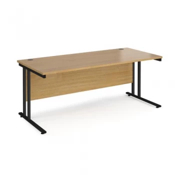 image of Maestro 25 straight desk 1800mm x 800mm Black cantilever leg frame,