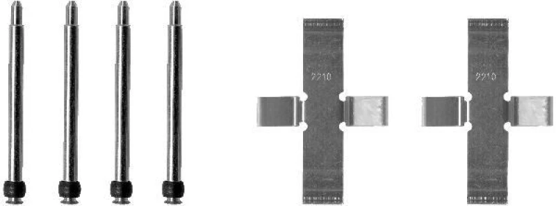 Image of HELLA Brake pad fitting kit HELLA 8DZ 355 202-161