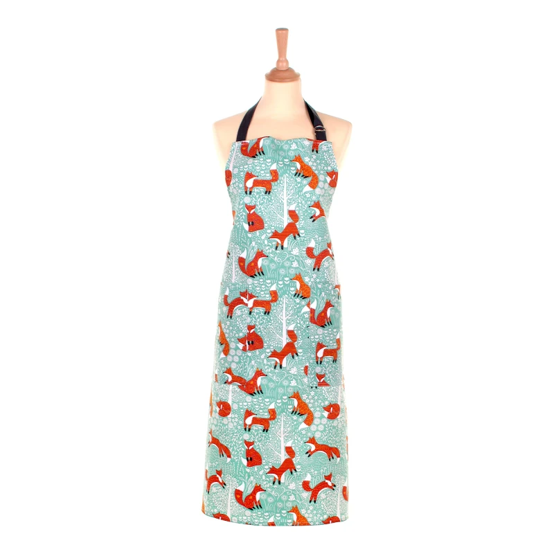 Image of Ulster Weavers 'Foraging Fox' Animal Print 100% Cotton Apron Blue