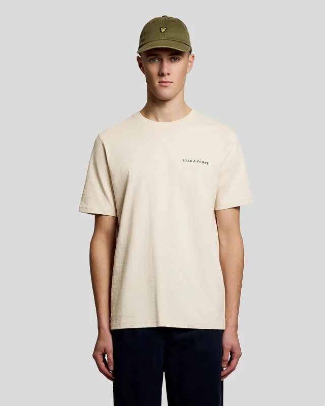 Image of Lyle & Scott T-Shirt Lyle & Scott Script Beige Male 2XL