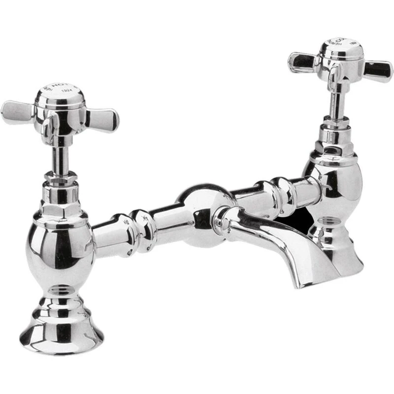 Image of NUIE Nuie - Beaumont Luxury 2-Hole Basin Mixer Tap Deck Mounted - Chrome i315x