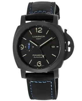 Image of Panerai Luminor 1950 3 Days GMT Automatic Ceramic Case Leather Strap Mens Watch PAM01441 PAM01441