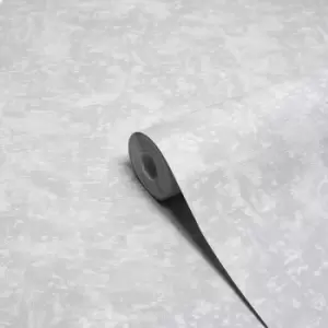 Image of Paoletti Luxe Symphony Silver Grey Embossed Metallic Vinyl Wallpaper