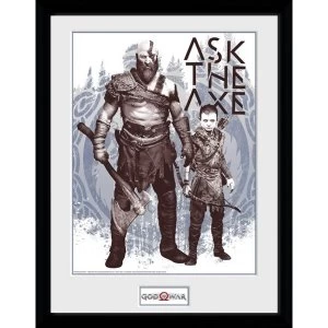 image of God of War Ask The Axe Collector Print