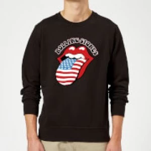 Image of Rolling Stones US Flag Sweatshirt - Black