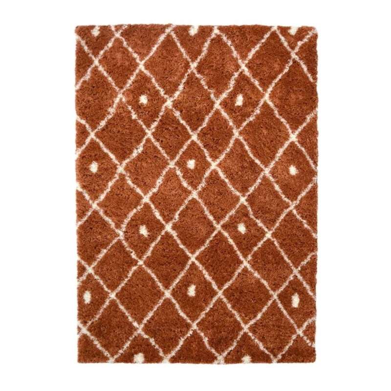 Image of THE RUGS Snug Collection Nomadic Shaggy Rugs I044A in Terracotta Size: 200cm x 290cm Terracotta Unisex 200cm x 290 cm