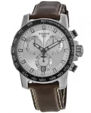 Tissot Supersport Chrono Silver Dial Brown Leather Strap Mens Watch T125.617.16.031.00 T125.617.16.031.00