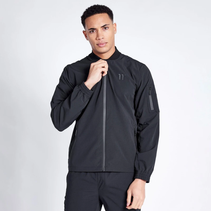 Image of 11 Degrees Krypton Bomber Jacket - Black 11D3639-001-S-11D