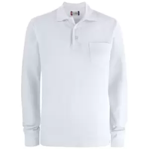 Image of Clique Unisex Adult Plain Long-Sleeved Polo Shirt (XS) (White)