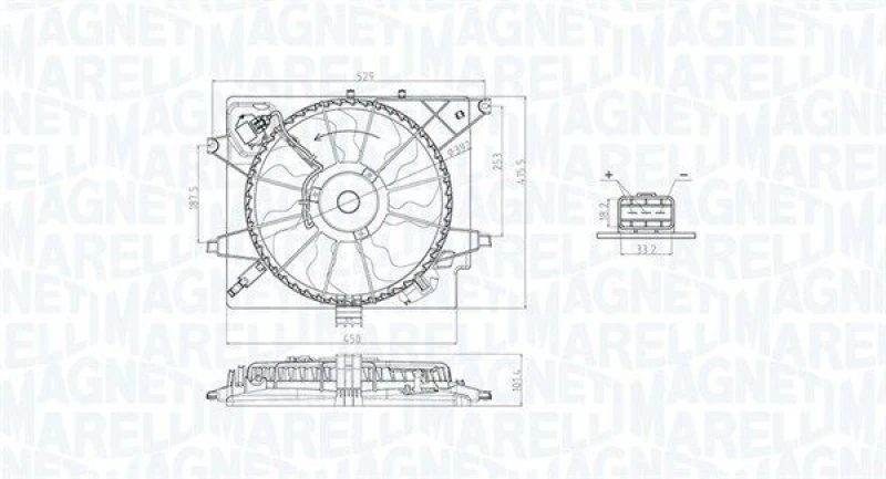 Image of MAGNETI MARELLI Fan, radiator MAGNETI MARELLI 069422789010