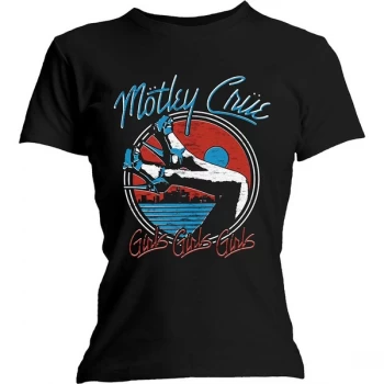 Image of Motley Crue - Heels V.3. Ladies Medium T-Shirt - Black