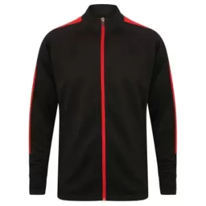 Image of Finden & Hales Mens Knitted Tracksuit Top (XXL) (Black/Red)