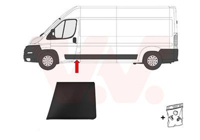 Image of VAN WEZEL Trim / Protective Strip, sidewall VAN WEZEL 1652405