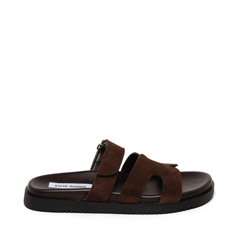 Image of Steve Madden Womens Missile Flat Sandals Dark Brown female 3 (36)