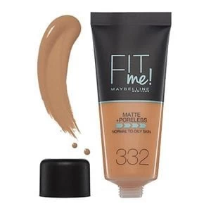 image of Maybelline Fit Me Matte & Poreless Foundation 332 Golden Car, Golden Caramel