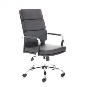 image of Adroit Advocate Executive Chair With Arms Bonded Leather Black Ref