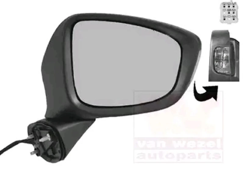 Image of VAN WEZEL 2780808 Wing mirror * HAGUS * Right, Heatable, primed Outside Mirror (50)