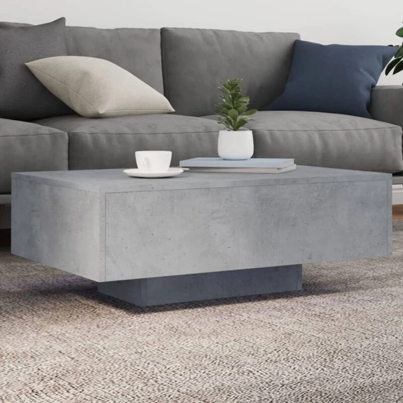 Image of VIDAXL Coffee Table with LED Lights Concrete Grey 85x55x31cm Vidaxl 8721012251960