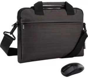 image of PRIZM NB54303M 15.6" Laptop Case & Wireless Mouse Bundle, Silver/Grey