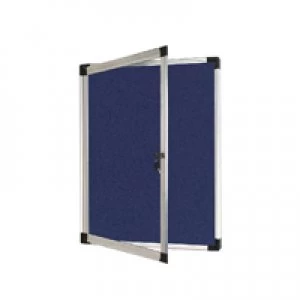 Bi-Office External Display Case 670x934mm Blue Felt Aluminium Frame VT