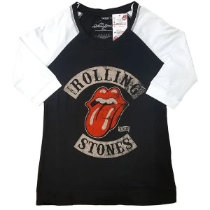 Image of The Rolling Stones - Tour 78 Ladies Large T-Shirt - Black,White