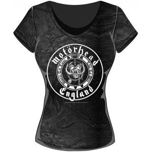 image of Motorhead - England Seal Womens XX-Large T-Shirt - Black