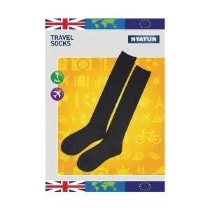 image of Status Black Travel Socks Size 6-9 Pack of 10 STRAVELSOC1PKB10