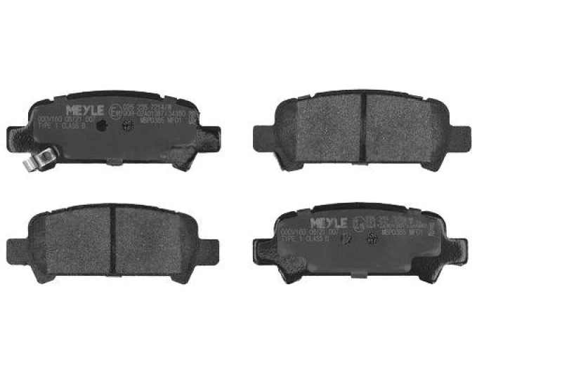 Image of MEYLE 025 235 7214/W Brake pad set Rear Axle, with acoustic wear warning, Original Quality, with anti-squeak plate Brake Pad Set,disc brake (402)