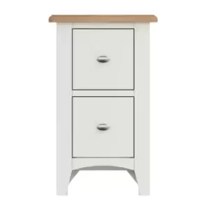 Image of Kettle Interiors Two Tone Oak & White Bedside Cabinet
