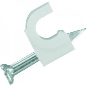 Image of Wickes Round Cable Clips - White 5mm Pack of 50
