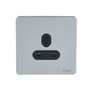 Image of Schneider USFP 13A Single Pole 1G Unswitched Socket Black Insert Polished Chrome - GU3450BPC