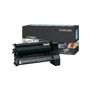 image of Lexmark C7700KH Black Laser Toner Ink Cartridge