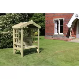 image of Cottage Arbour- Trellis Back And Sides - Sits 2, wooden garden bench seat with trellis