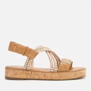 Image of Dune Womens Latina Leather Sandals - Camel - UK 8