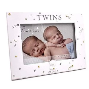 Image of 6" x 4" - Bambino Resin Twins Photo Frame