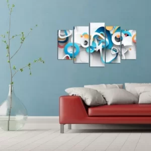 Image of 5ABSMDF-74 Multicolor Decorative MDF Painting (5 Pieces)