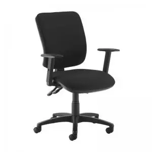 Image of Senza high back operator chair with adjustable arms - black
