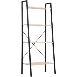 image of 4-Tier Minimalistic Ladder Shelf Unit Steel Frame Home Display Storage - Homcom