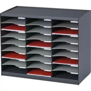 Image of Sorting station, made of polystyrene, 24 compartments, charcoal
